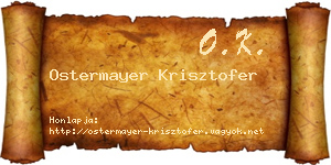 Ostermayer Krisztofer névjegykártya