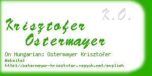 krisztofer ostermayer business card